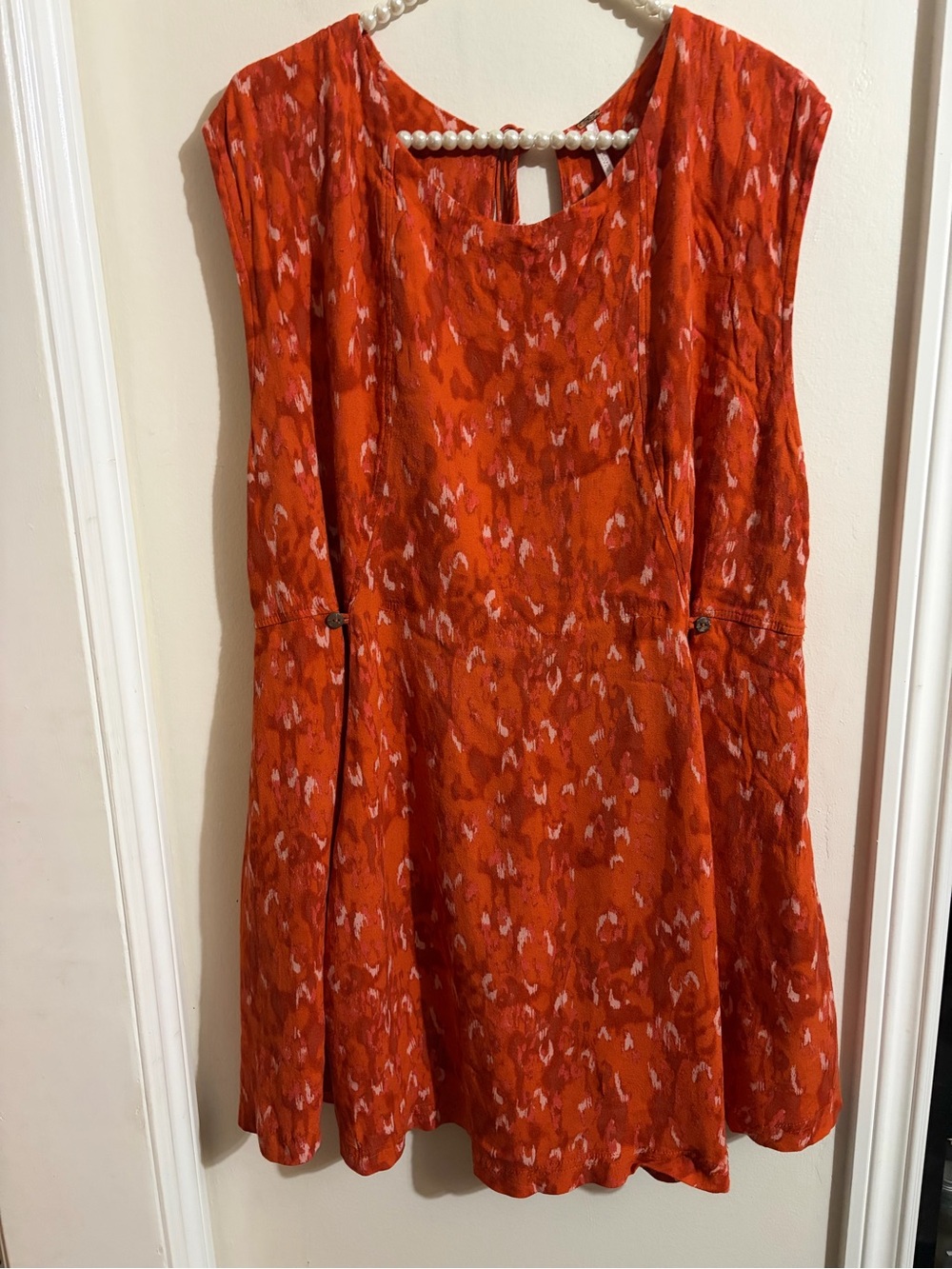 Free People Orange & Pink Printed Mini Dress
